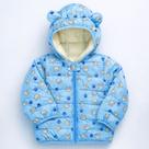Jaqueta Puffer Quentinha para Inverno Veste Bebês Até 3 anos Cor:urso-azulTamanho:30-36m