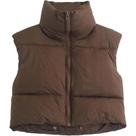 Jaqueta Puffer Vest Casaco Shiyifa Fashion Women Coffee Large Jaqueta Puffer Vest Casaco Shiyifa Fashion Women Coffee Large