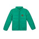 Jaqueta Puffer Zíper Infantil Feminina Com Bolsos Frontal