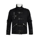 Jaqueta Punk Masculina Preta De Algodão Elástico Michael Jackson BAD Para Cosplay Jaqueta Punk Masculina Preta De Algodão Elástico Michael Jackson BAD Para Cosplay