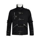 Jaqueta Punk Slim Preta Masculina Michael Jackson BAD Para Cosplay E Fantasia De Imitador