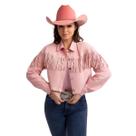 Jaqueta Rosa Feminina Sarja Franjas Strass Brilhos Pratas Moda Country Exclusiva Texas Ranch Jeans