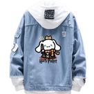 Jaqueta SANMU Creative Design Cinnamoroll Harry Potter Denim Jaqueta SANMU Creative Design Cinnamoroll Harry Potter Denim