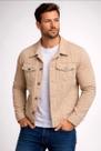 Jaqueta Sarja Stonado Masculino Bege Modelo Ajustado 6078