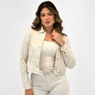 Jaqueta Specific Jeans Cropped em Tecido Feminina
