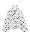 Jaqueta Tiko Miko Polka Dot Button Down Stand, gola branca