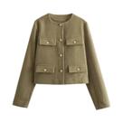 Jaqueta Tweed Feminina Elegante - Manga Longa, Recorte e Botões - Moda 2024 Jaqueta Tweed Feminina Elegante - Manga Longa, Recorte e Botões - Moda 2024