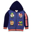 Jaqueta Varsity com Capuz Nintendo Super Mario Kids - Lã Azul