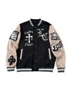 Jaqueta Varsity SOLY HUX masculina Letter Graphic Color Block Khaki