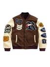 Jaqueta Varsity SOLY HUX masculina Letter Graphic, marrom, tamanho M