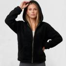JaquetaTeddy Casaco Feminina com Bolso e Capuz P ao GG Tamanho:MCor:Preto JaquetaTeddy Casaco Feminina com Bolso e Capuz P ao GG Tamanho:MCor:Preto