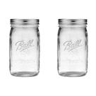 Jar Ball Quart (946 ml) com tampa prateada, boca larga, conjunto de 2