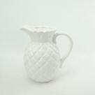 Jara de ceramica branca abacaxi 20cm x 14,5cm x 22,5cm