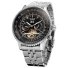 Jaragar original grande dial tourbillon cronógrafo automático homem relógios de aço inoxidável vintage mecânico à prova dágua pulso masculi