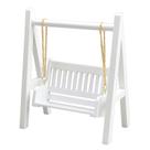Jardim de madeira branca em escala 1:12 em miniatura Swing Dollhouse