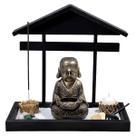Jardim Zen Buda Da Fortuna Base Telhado Incensário Castiçal