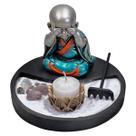 Jardim Zen Buda Monge Não Vejo/Falo/Escuto Preto/Turquesa ii