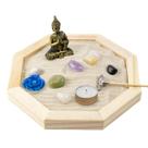 Jardim Zen Completo Buda Feng Shui Madeira Octagonal 18 cm Jardim Zen Completo Buda Feng Shui Madeira Octagonal 18 cm