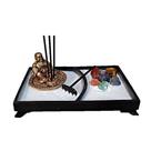 Jardim Zen Incensario Buda Chines Resina Pedras 7 Chakras