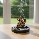 Jardim Zen Redondo com Incensário Cascata Ganesha e Pedras