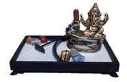 Jardim Zen Retangular Com Incensario Ganesha Pedras 7 Chakra