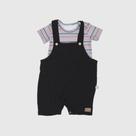 Jardineira Baby Gut Com Camiseta Listrada Jardineira Baby Gut Com Camiseta Listrada