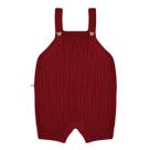 Jardineira Bebê Menina em Tricot Vermelho Fofinho