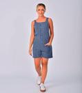 Jardineira Curta Estonada Jeans Premium - Personalizável, 100% Algodão, Tamanhos P ao GG
