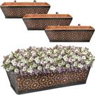 Jardineira de Metal Halatool 61 cm com Forro de Fibra de Coco, Kit com 4 Jardineira de Metal Halatool 61 cm com Forro de Fibra de Coco, Kit com 4