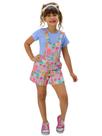 Jardineira Estampada de Menina Conjunto Sortido Infantil Feminino Jardineira Estampada de Menina Conjunto Sortido Infantil Feminino