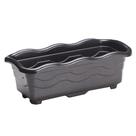 Jardineira floreira preta media 37x17x14cm 3,5l de plastico