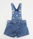 Jardineira Infantil Jeans Bordada Marisa Tam 1 a 3 Azu-56211