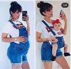 Jardineira jeans curto Tam G Jardineira jeans curto Tam G