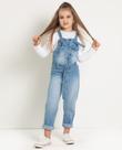 Jardineira Jeans Luxo Infantil Menina Lessa Kids 7853 Jardineira Jeans Luxo Infantil Menina Lessa Kids 7853