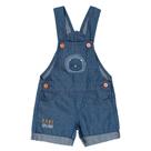 Jardineira jeans patch bordado leãozinho