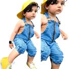 Jardineira Jogger Jeans Infantil Menino