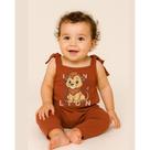 Jardineira Longa Bebê Algodão 100% Roupa Infantil Conforto com Estampa Leãozinho Fofo