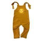 Jardineira Longa Estampada Algodão Bebê Conjunto Minimalista Boho Sol Primeira Volta Sol
