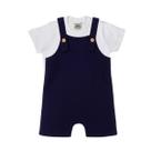Jardineira Macacão Bebê + Camiseta 100% Algodão Infantil Fresco Verão Jardineira Macacão Bebê + Camiseta 100% Algodão Infantil Fresco Verão