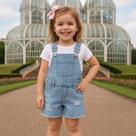 Jardineira Oshkosh Infantil Jeans menina verão Tamanho:5 anosCor:Jeans