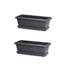 Jardineira Romana Preto 35cm Com Prato Nutriplan Kit 2 Jardineira Romana Preto 35cm Com Prato Nutriplan Kit 2