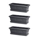 Jardineira Romana Preto 35cm Com Prato Nutriplan Kit 3 Jardineira Romana Preto 35cm Com Prato Nutriplan Kit 3