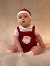 Jardineira Romper Natal Papai Noel Vermelho