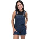 Jardineira short jeans macaquinho de alça infantil juvenil 10 ao 16