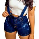 Jardineira Suspensorio Roupa Jeans Short Feminino Salopete Jardineira Suspensorio Roupa Jeans Short Feminino Salopete