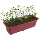 jardineira Vaso Retangular 39cm Planta Flor Plástica Jardim Marrom - 765 AMZ