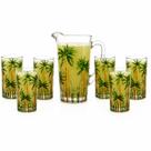 Jarra 1,2L C/6 Copos 330Ml Cristal Palmeira Coqueiro Conjunto Jarra 1,2L C/6 Copos 330Ml Cristal Palmeira Coqueiro Conjunto