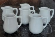 Jarra 50ml kit 6 peças p/ molhos e caldas - Porcelana Branca