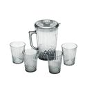 Jarra Acrílico 1 Litro com 4 Copos Agua Suco Bebida Branco