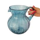 Jarra azul em acrílico detalhes bolhas Jarra azul em acrílico detalhes bolhas